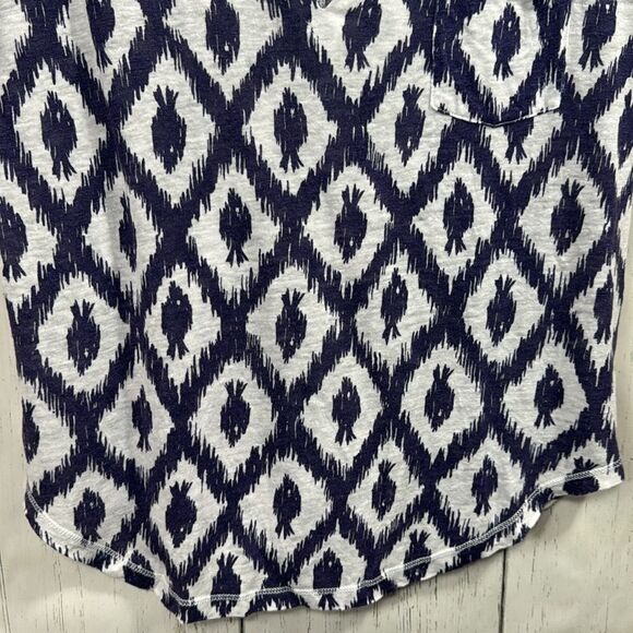 Lilly Pulitzer 100% Linen Duval Fish V Neck Short Sleeve Pocket Lightweight Top - Picture 7 of 14